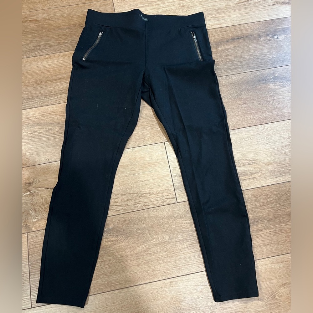 Ann Taylor Factory Black Zippered Leggings